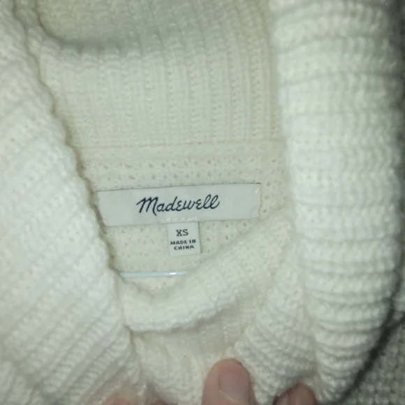 Women's Madewell Cowl Neck Sweater XS Off-White - Picture 7 of 10
